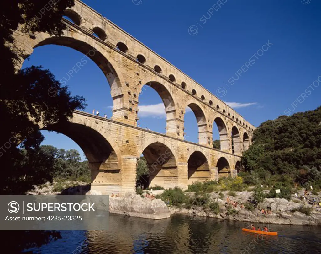 France,Avignon,Rhone River,Pont du Gard