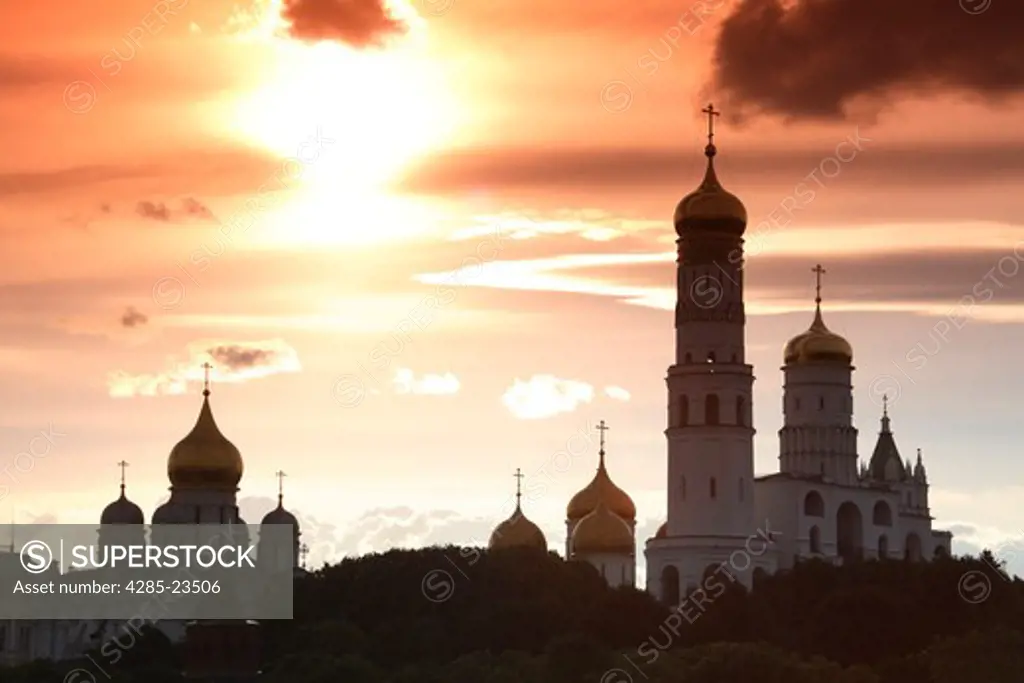 Russia, Moscow, The Kremlin, Ivan The Great Bell Tower, Sunset