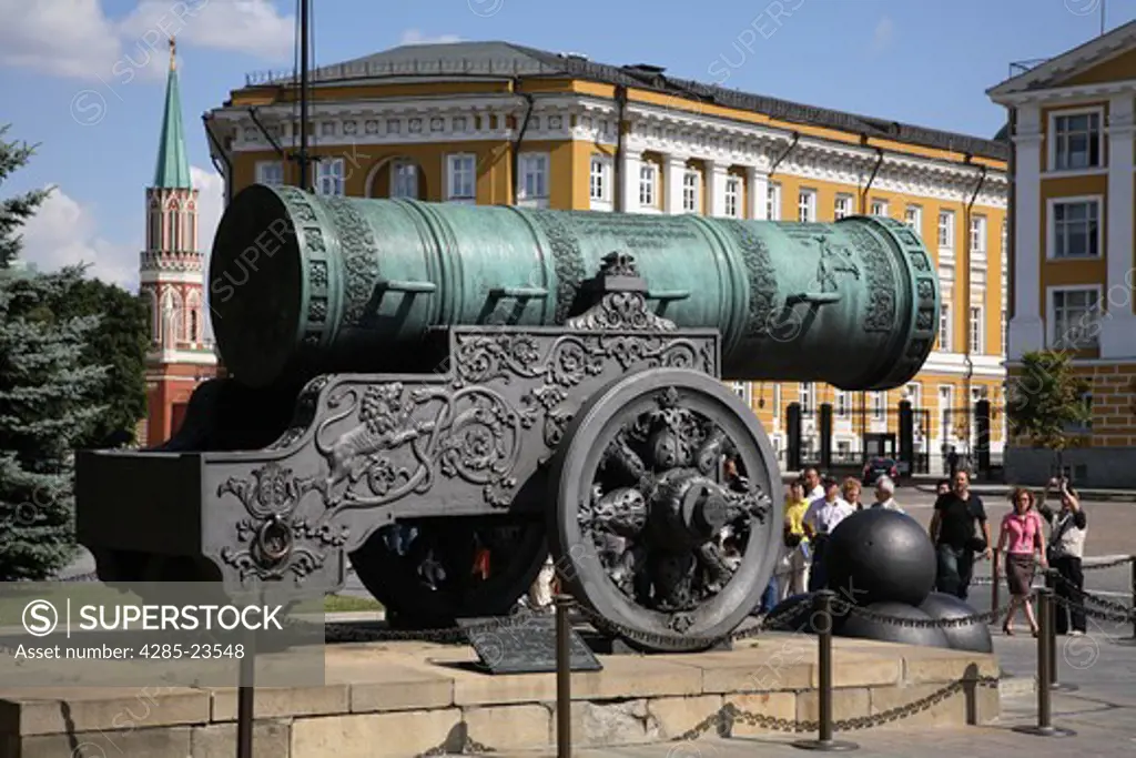Russia, Moscow, The Kremlin, Emperor Cannon (Tsar Cannon)