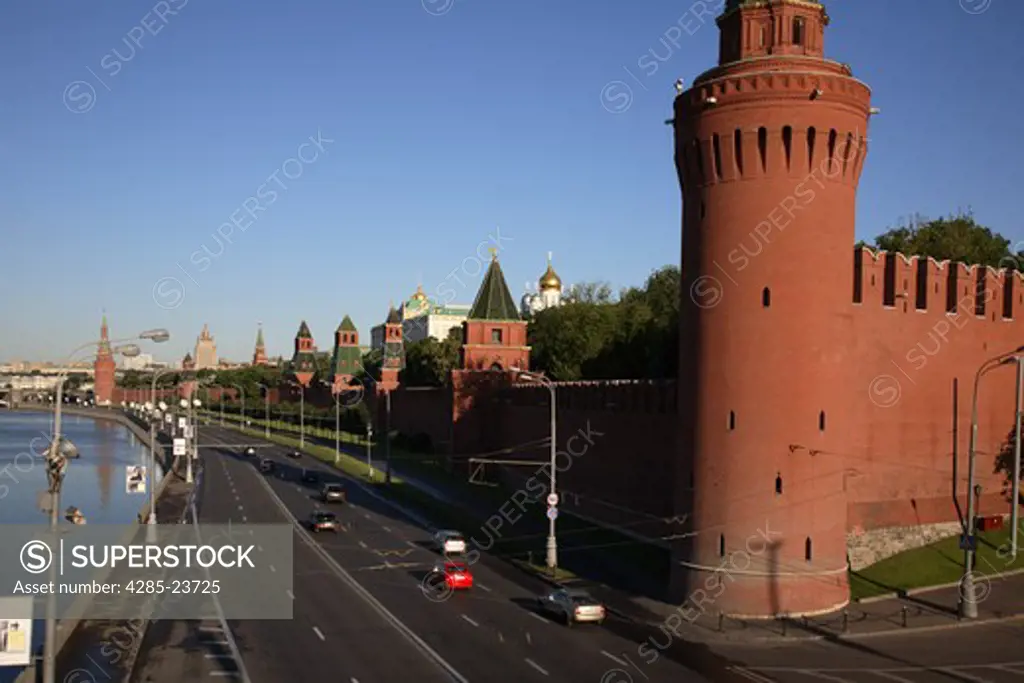 Russia. Moscow, Moscow River, Kremlin, Kremlin Wall