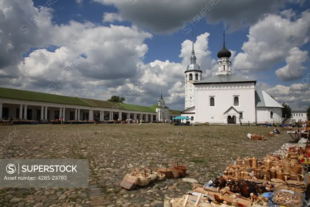 Russia, Suzdal, Town Square, Market Place, Church of the Kazan Icon of the Mother of God