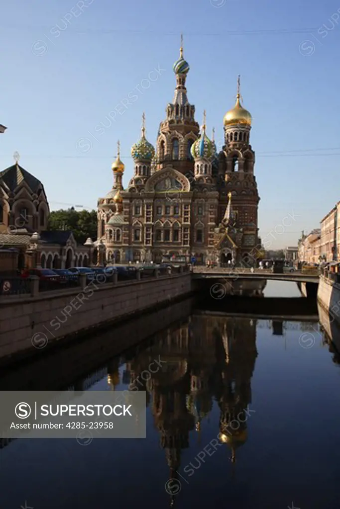Russia, St Petersburg, Church of the Resurrection (Church on Spilled Blood), Griboedov Canal
