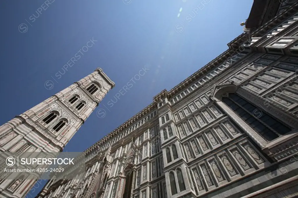 Italy, Tuscany, Florence, The Duomo Cathedral, Campanile tower of Santa Maria del Fiore