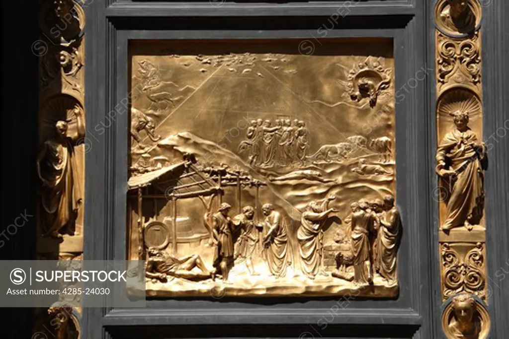 Italy, Tuscany, Florence, The Duomo Cathedral,  Baptistry, East Doors, Gates, Lorenz Ghiberti