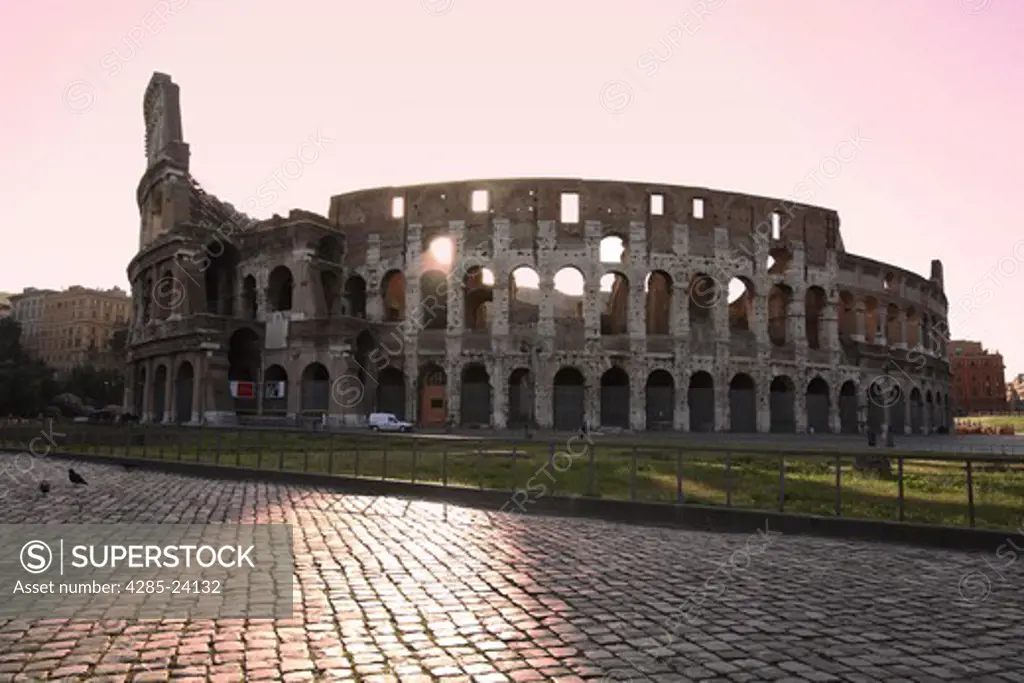 Italy, Lazio, Rome, Colosseum, Sunrise