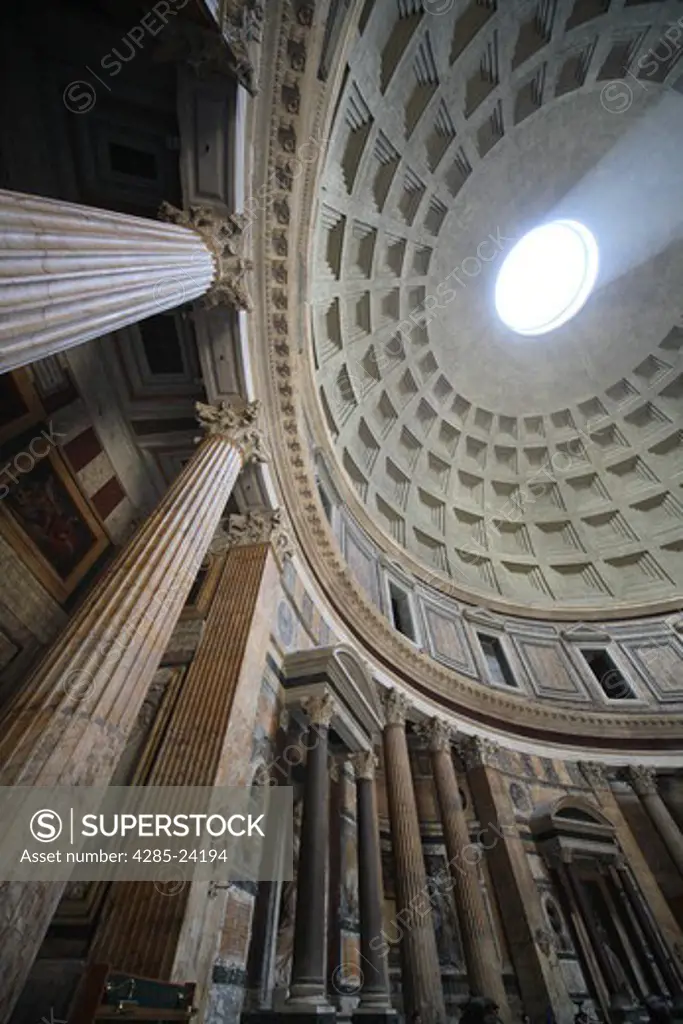 Italy, Lazio, Rome, The Pantheon, Church, Interior, Vaulted Ceiling