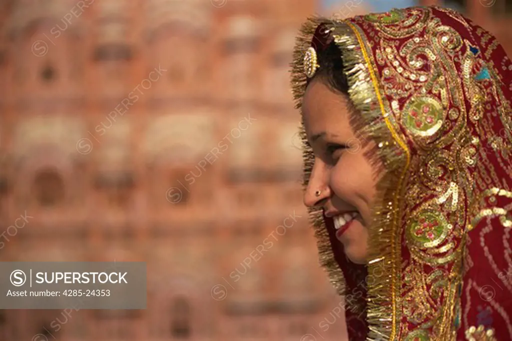 India, Jaipur, Rajasthan, Woman, Face, Profile