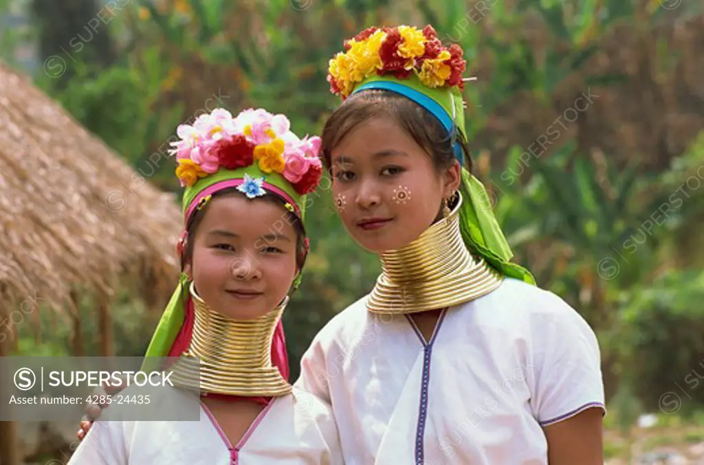 Thailand, Chiang Rai, Long Neck Hilltribes, Young Woman, Girl