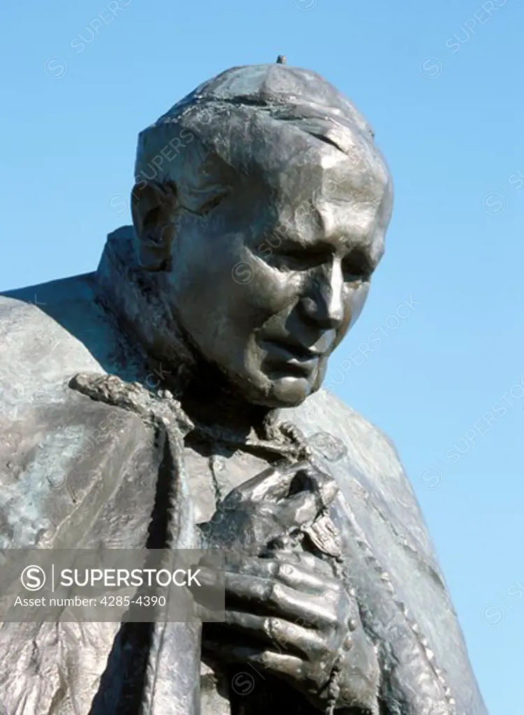 Pope John Paul II statue in Ludzmierz Sanctuary Poland