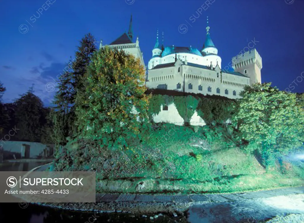 Bojnice Castle of Slovakia at night 12 century
