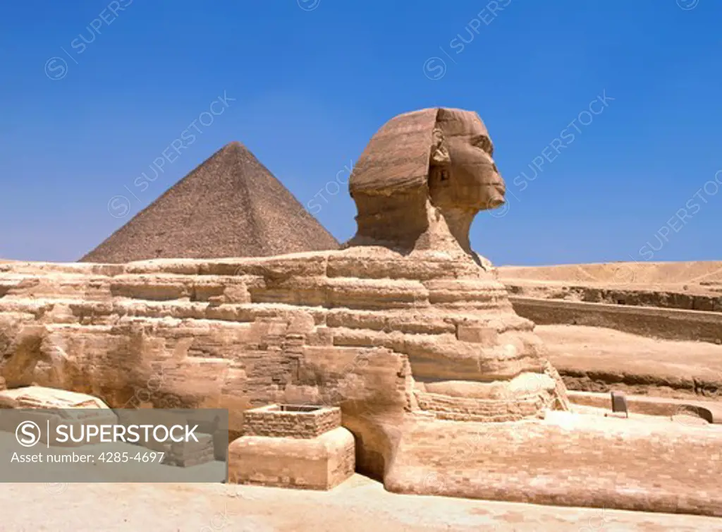 West side view of Sphinx, Egypt
