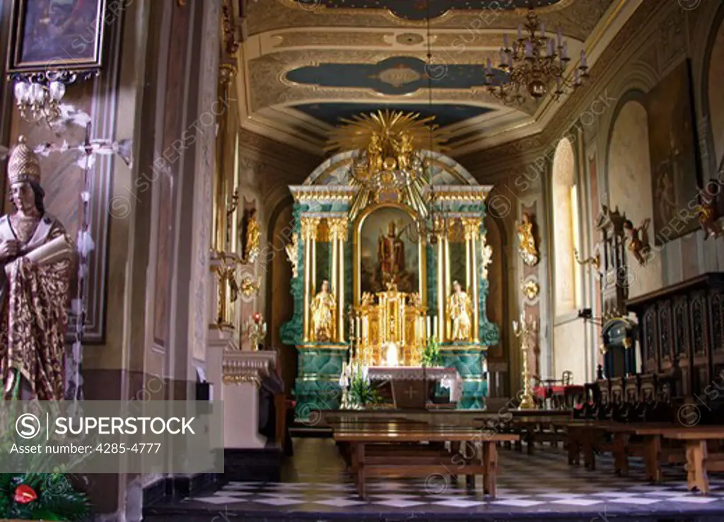 Inside of Church of St Klemens in Wieliczka of Poland