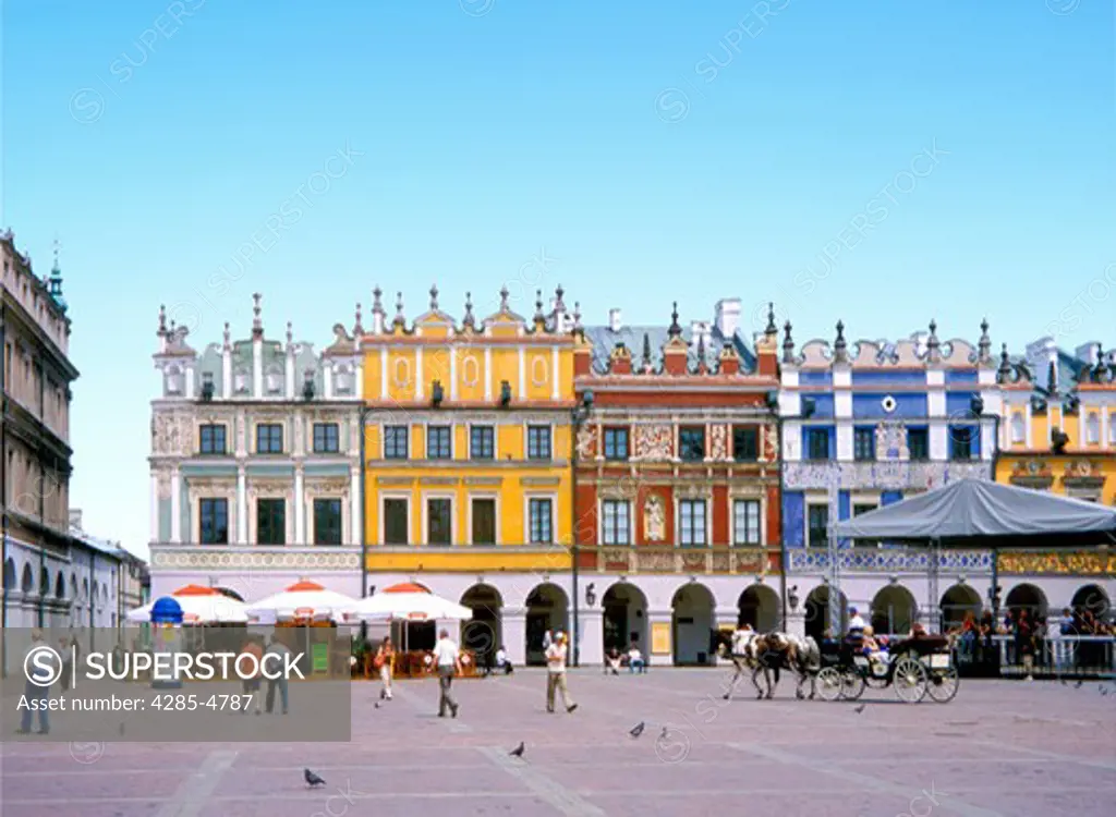 Main Market Square in picturesque Zamosc member of UNESCO, Poland