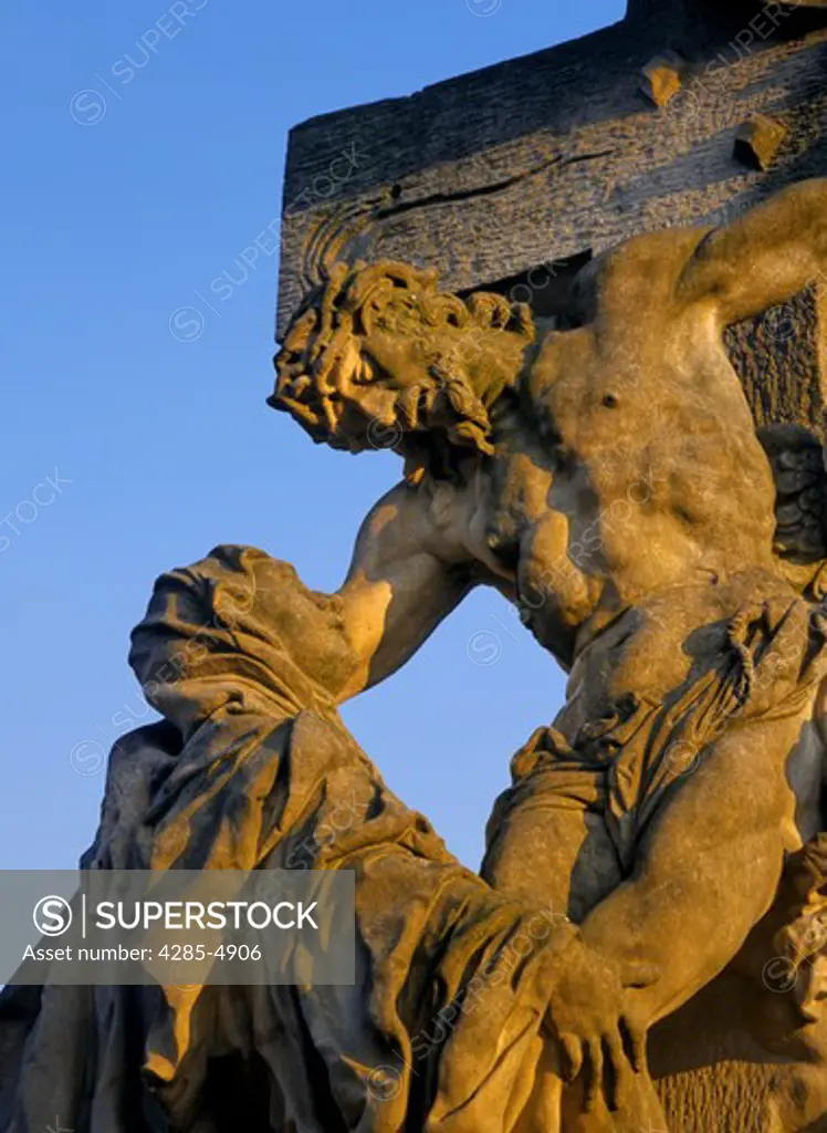 Statues on Charles Bridge in Prague Czech Republic