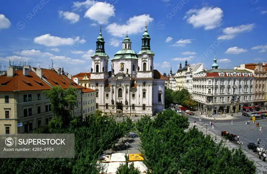 Church of St Nicholas by Old Town Square in Prague Czech Republic