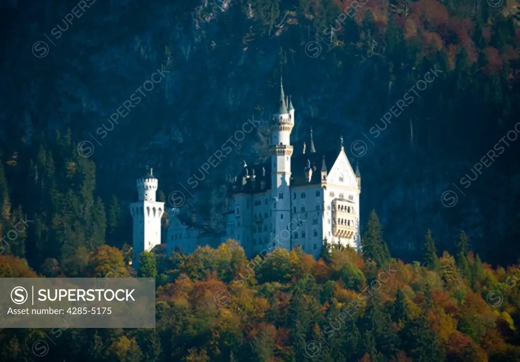 Neuschwanstein Castle at fall Bavaria Germany