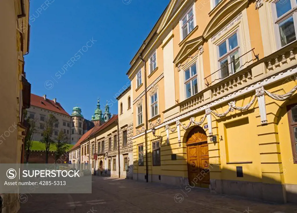 Poland Krakow, Kanonicza street and Wawel Castle