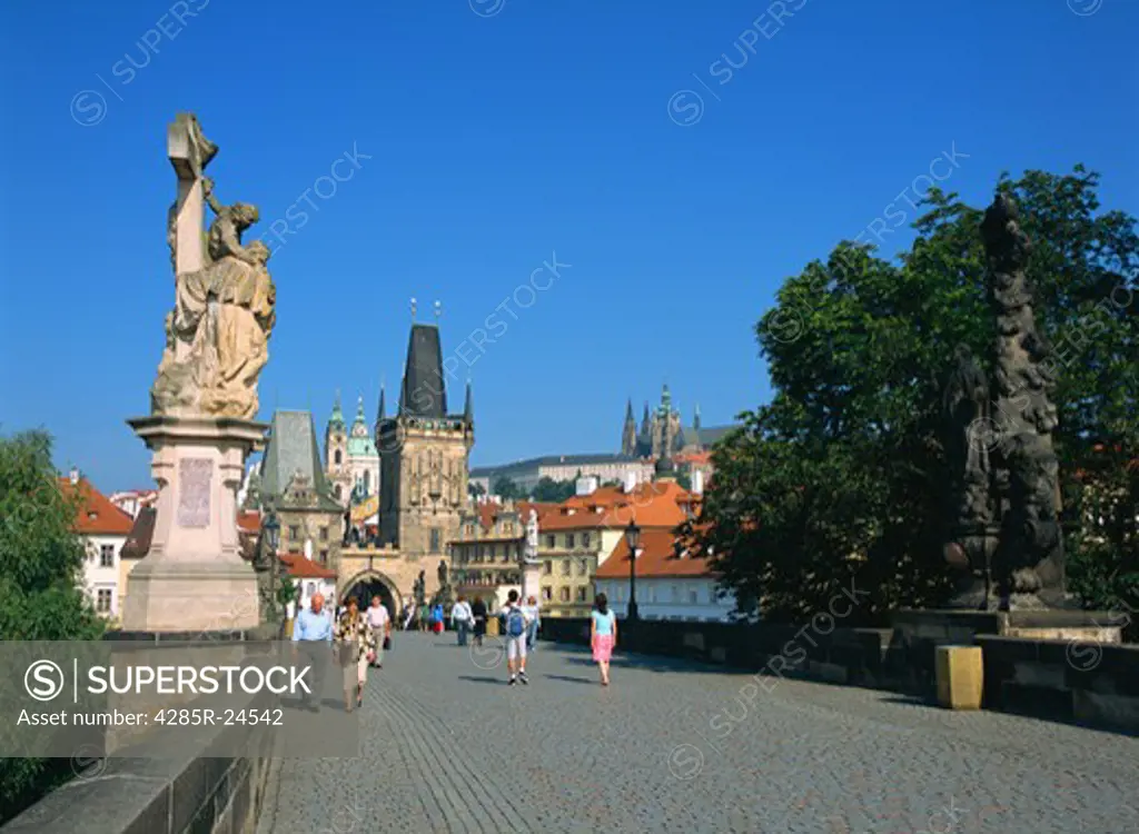 Old Town, Charles Street Bridge, West Tower, Prague, Czech Republic