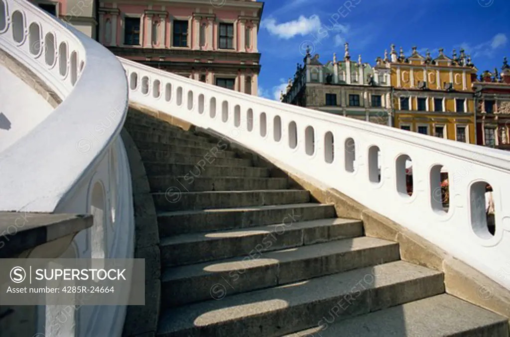 Staircase, Town Hall, Market Square, Zamosc, Lublin Region, Poland