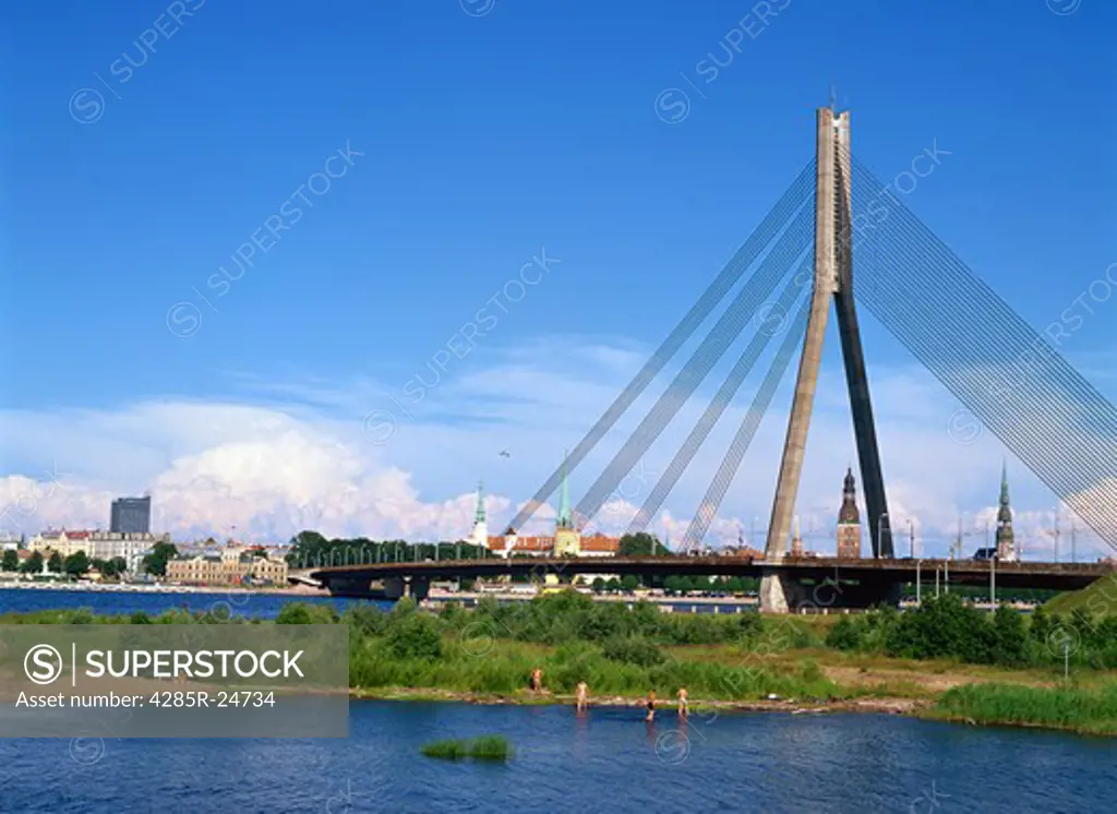 Vansu Bridge, Daugava River, Riga, Latvia