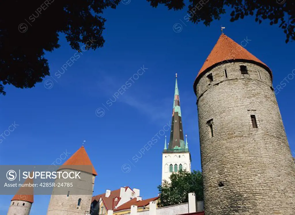 Oleviste Church, Old Town Wall, Old Town, Tallinn, Estonia