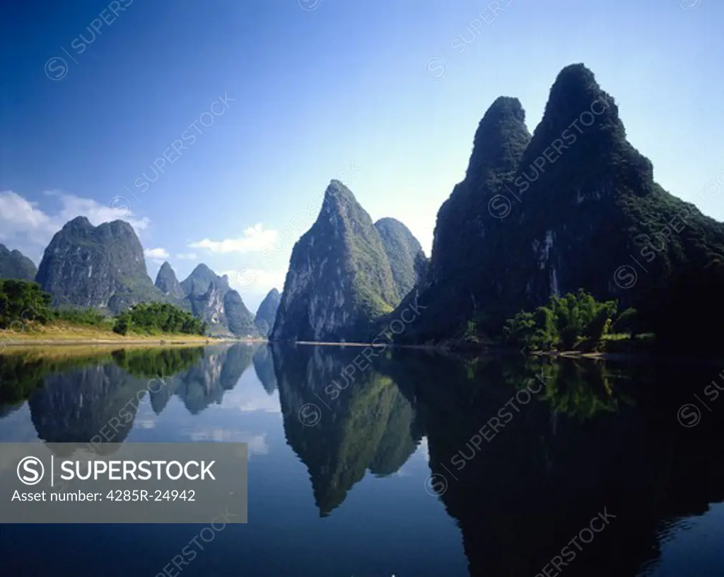 China, Guilin, Li River, Mountains