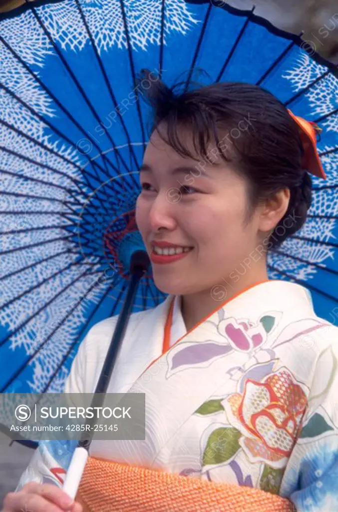 Japan, Tokyo, Woman Wearing Kimono