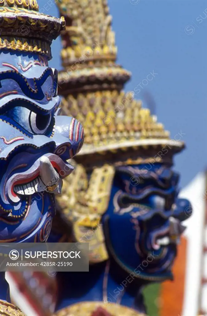 Thailand, Bangkok, Wat Phra Kaeo, Khon Figure