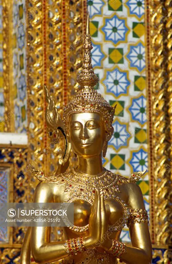 Thailand, Bangkok, Wat Phra Kaeo, Kinnara Figure