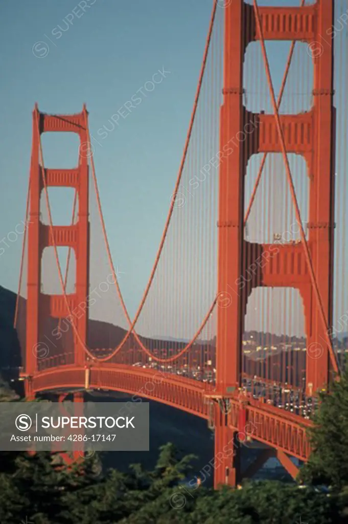 Daytime view of the Golden Gate Bridge in San Francisco, California. 