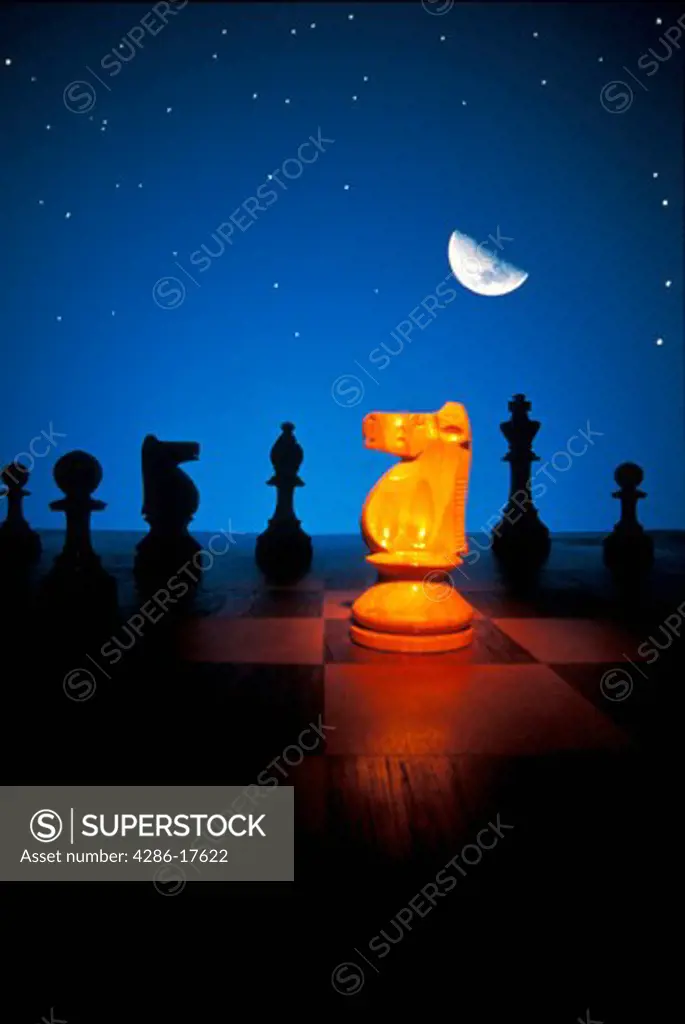 Chess pieces moon and stars #420