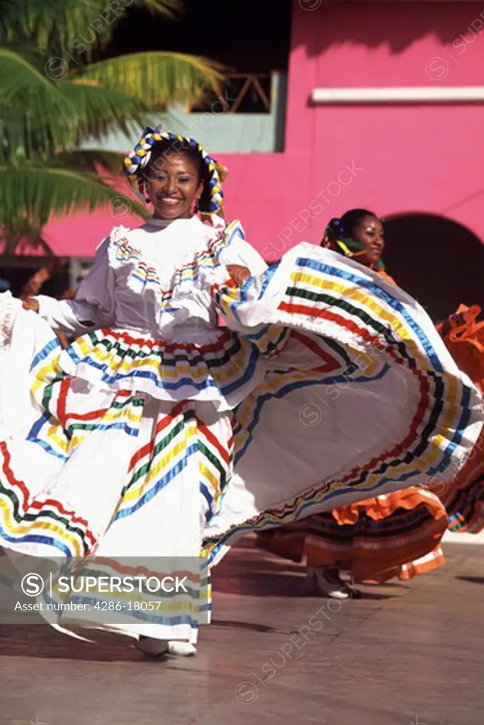 Traditional dancers, Costa Maya, Mexico.
