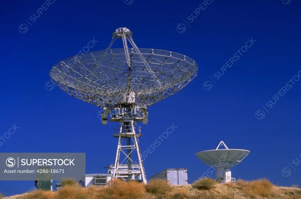 Radio telescopes at Stanford University, Palo Alto, CA.