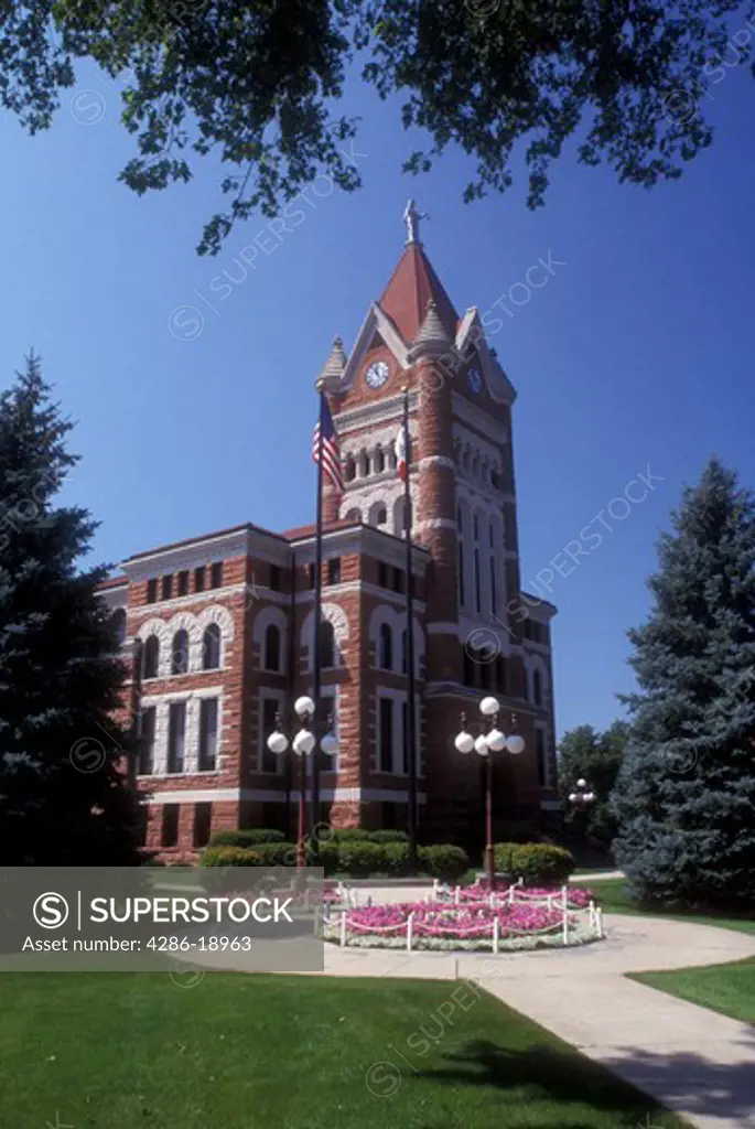 Iowa, Orange City, Sioux County Courthouse in Orange City.