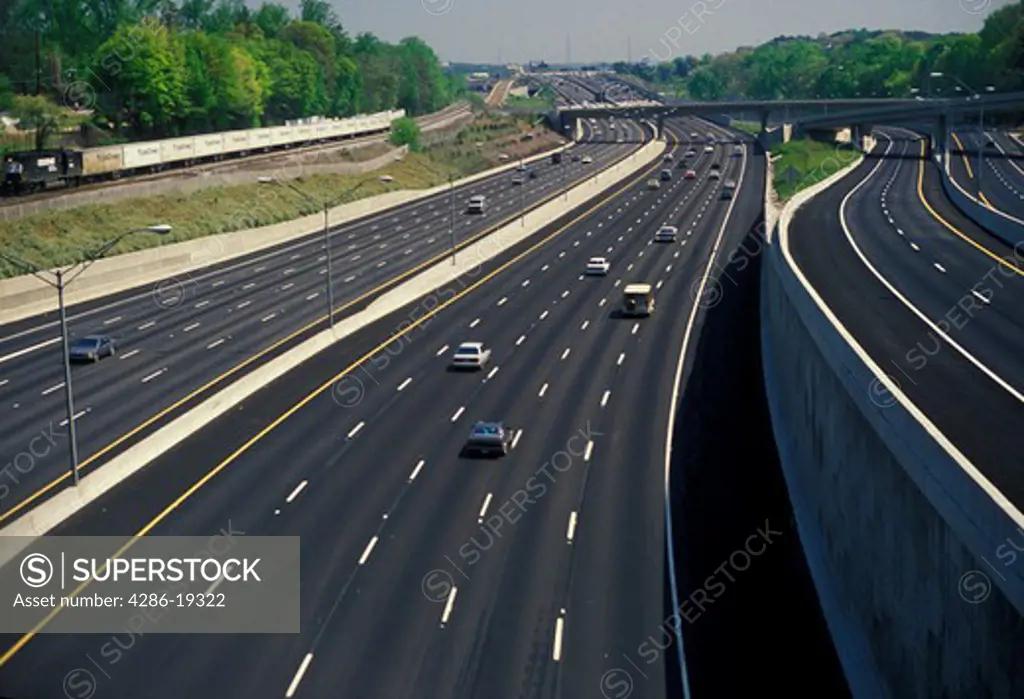 Atlanta, interstate, expressway, road, Georgia, View of Interstate 85 from Peachtree Road in Atlanta.