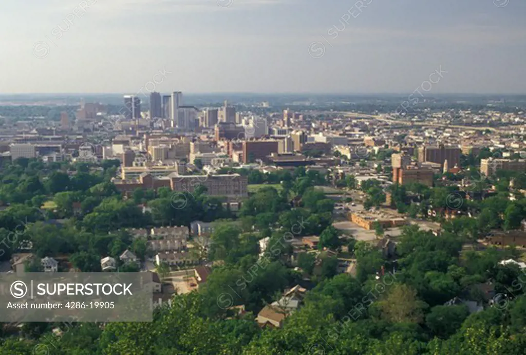 Birmingham, AL, Alabama, View of the city of Birmingham from Vulcan Park.