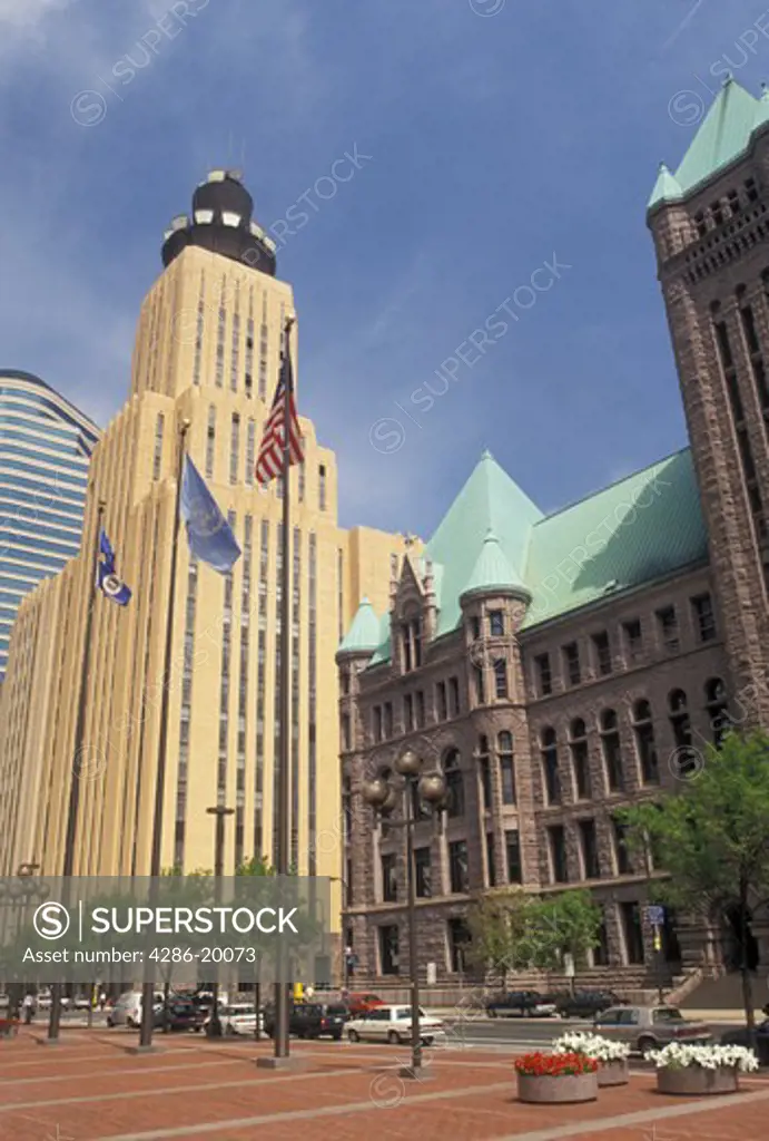 Minneapolis, MN, Minnesota, Twin Cities, Tall buildings in downtown Minneapolis.