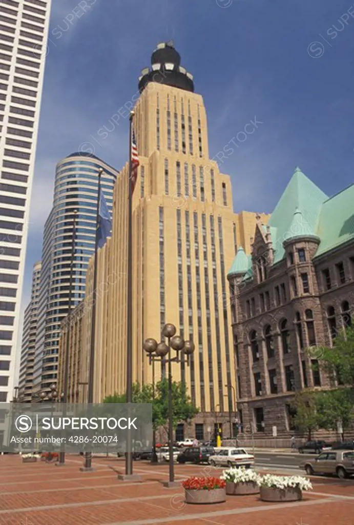 Minneapolis, MN, Minnesota, Twin Cities, Tall buildings in downtown Minneapolis.