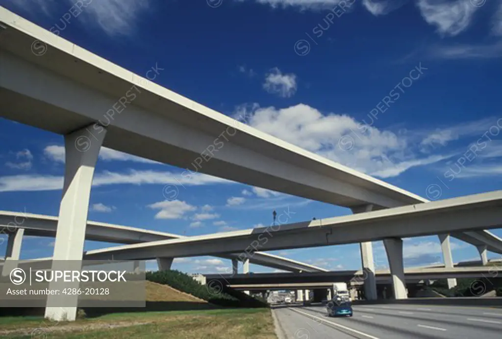 highway, bridges, interstate, overpass, Atlanta, GA, Georgia, Interstate 85 and 285 bridges at the Tom Moreland Interchange (Spaghetti Junction) in Atlanta. 