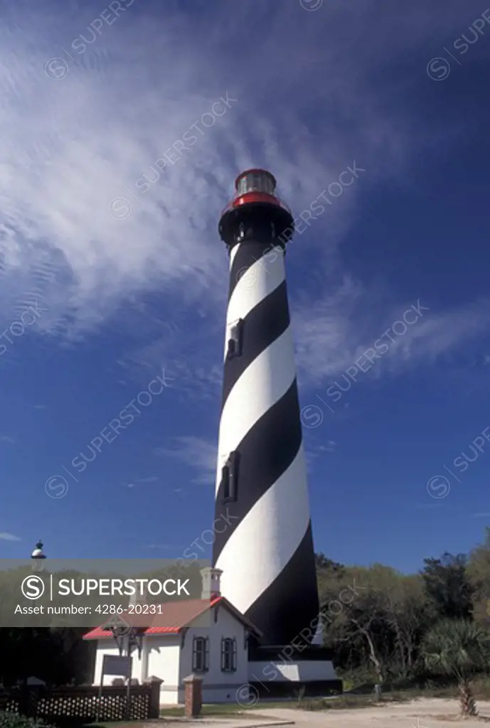 lighthouse, St. Augustine, FL, Florida, St. Augustine Lighthouse on Anastasia Island in Saint Augustine.