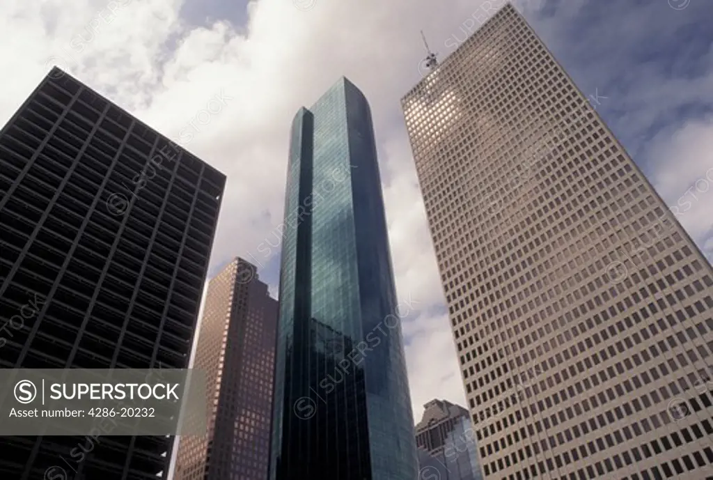 Houston, TX, Texas, High-rise buildings in downtown Houston.