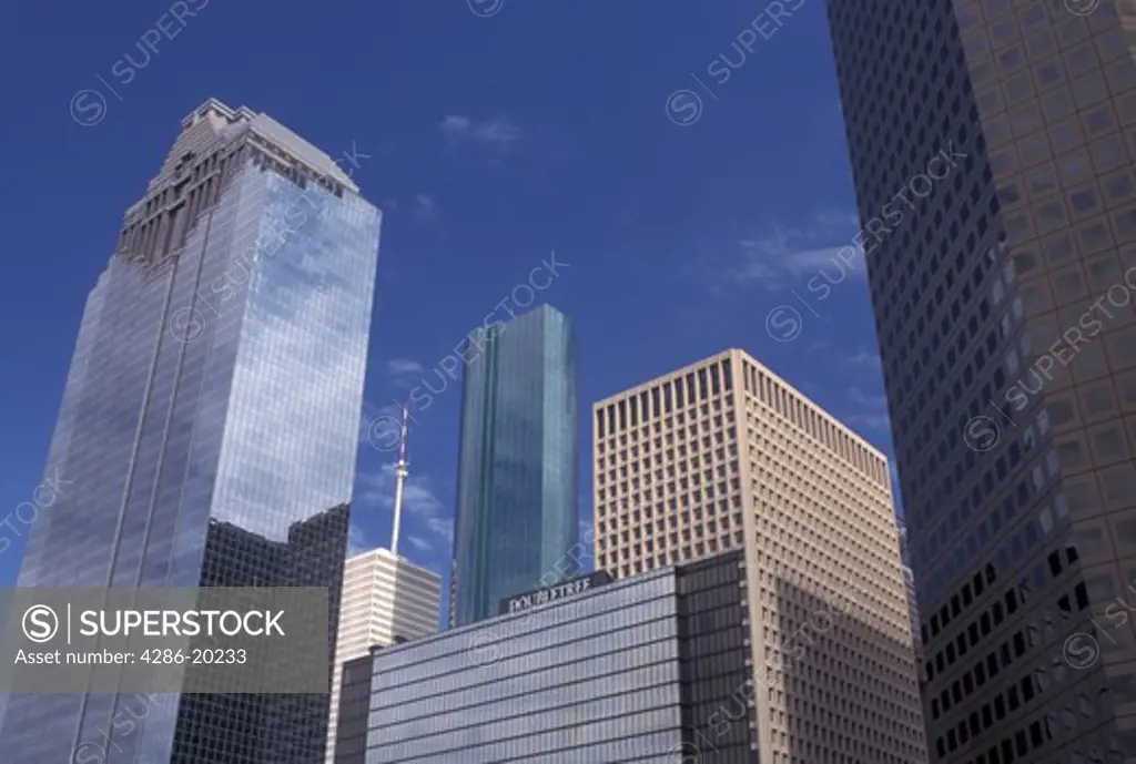 TX, Houston, skyline, Texas, Skyline of downtown Houston.