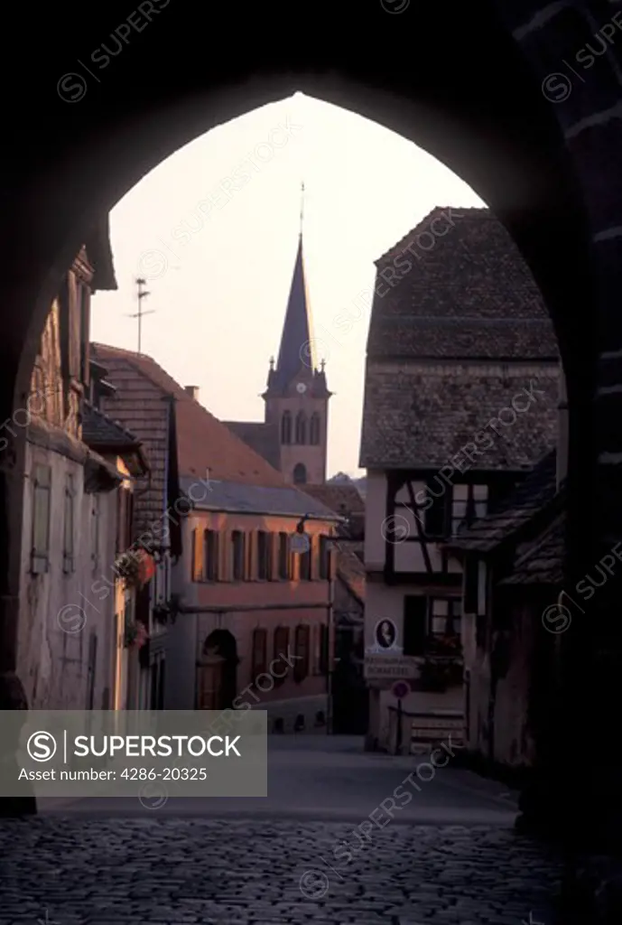 France, Alsace, Boersch-St-Leonard, Bas-Rhin, Europe, wine region, Picturesque village of Boersch-St-Leonard in the wine region of Alsace.