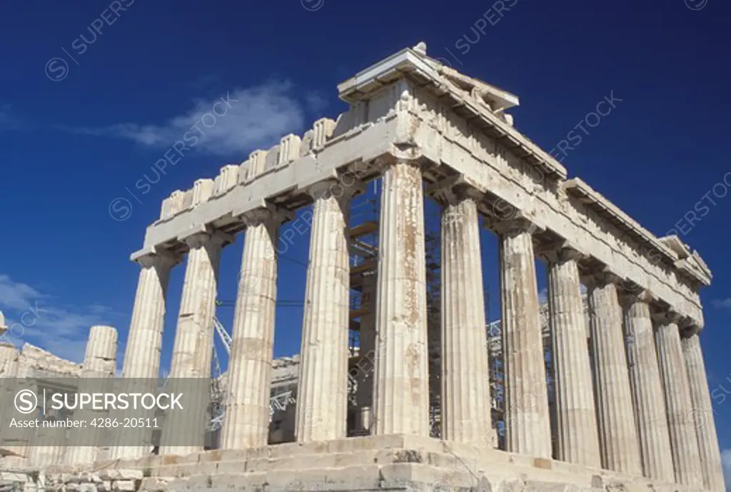 Acropolis, Athens, Greece, Europe, The Parthenon (Doric Temple) on the Acropolis.