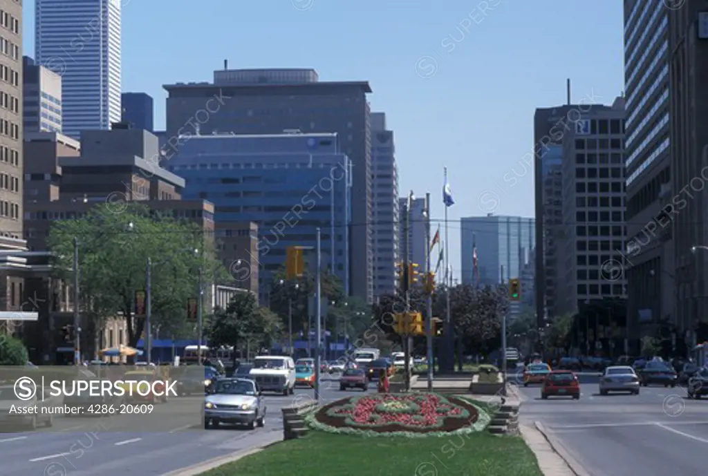 Toronto, Canada, Ontario, View of University Avenue in downtown Toronto. 