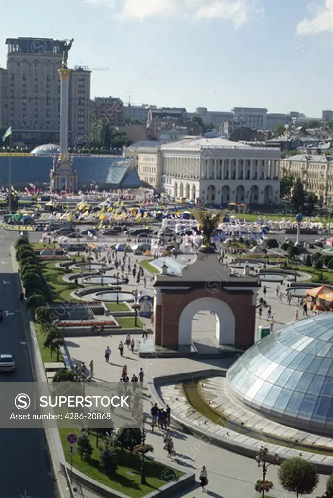 Independence Square from Hotel Kasatzky, Kiev, Ukraine, Ukrainia