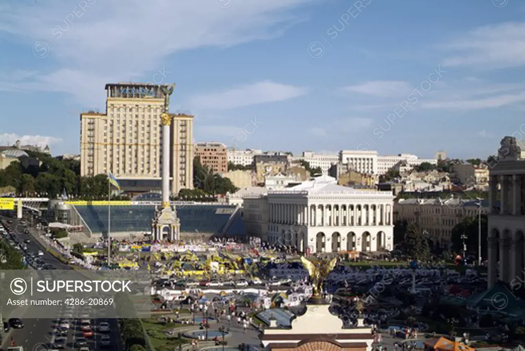 Independence Square panaorama from Hotel Kasatzky, Kiev, Ukraine, Ukrainia