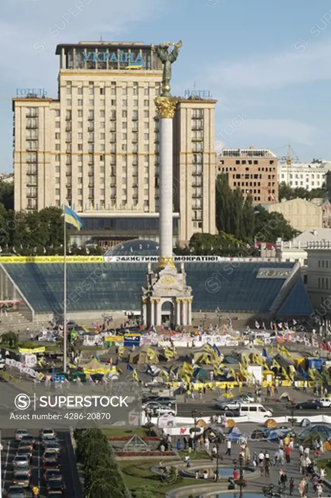 Independence Square from Hotel Kasatzky, Kiev, Ukraine, Ukrainia
