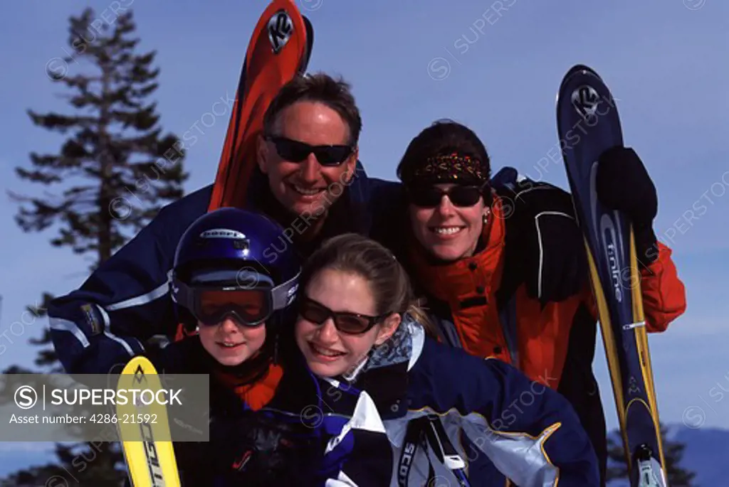 A family photo while skiing at Diamond Peak, NV.