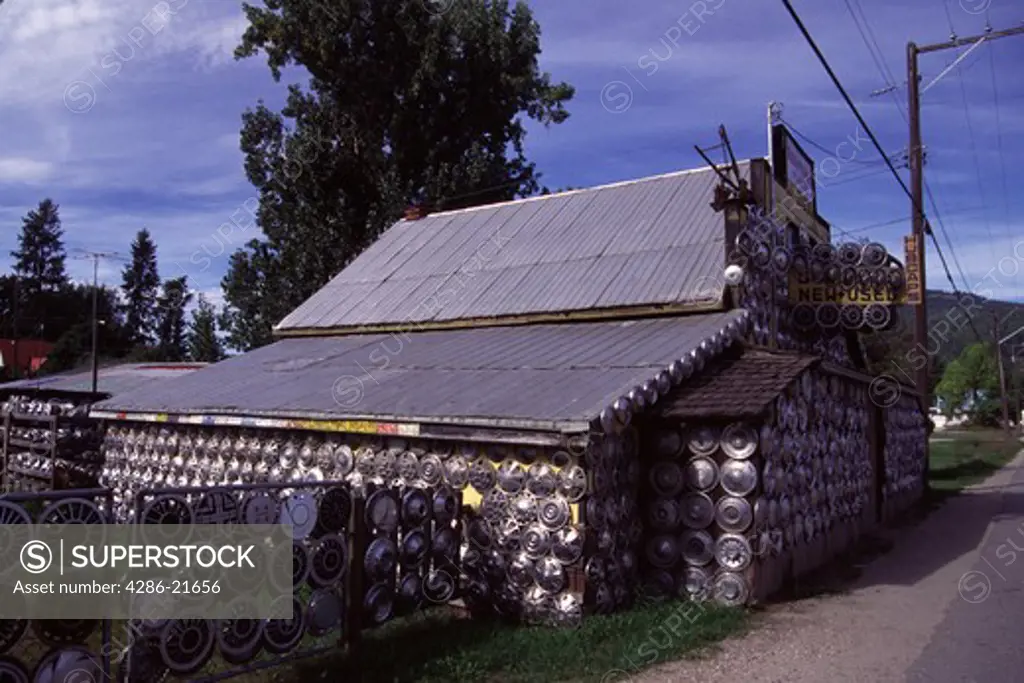 A new and used hub cap store on a small country road in British Columbia, Canada.